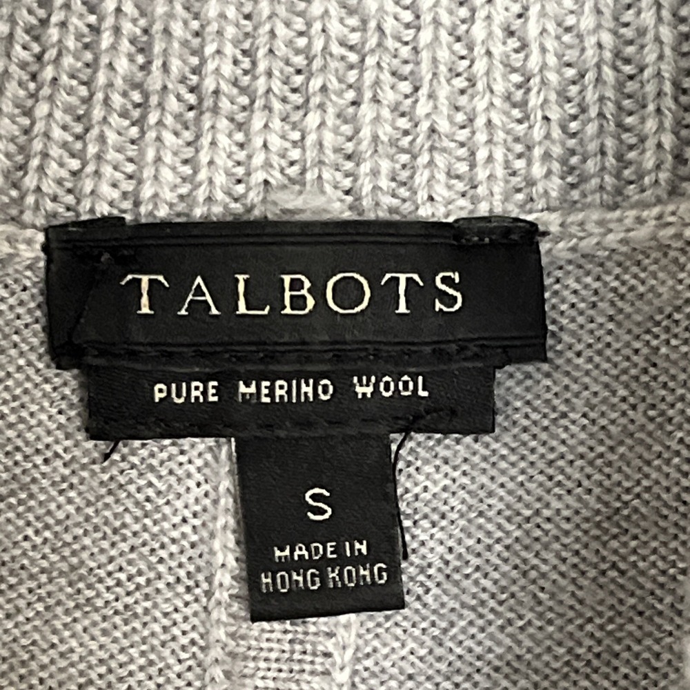 Talbots Merino Wool Tunic Sweater Gray Pockets Womens S Quiet Luxury Lagenlook - Picture 8 of 10